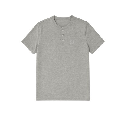Men’s Button-Up Tunisian-Neck T-shirt