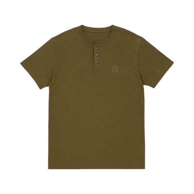 Men’s Button-Up Tunisian-Neck T-shirt