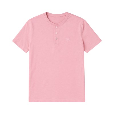 T-shirt Homme Col Tunisien Boutonné