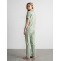 Ensemble Lounge Femme 100% Coton – Pyjama Chic Chemise Manches Courtes & Pantalon