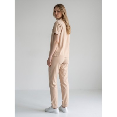 Ensemble Lounge Femme 100% Coton – Pyjama Chic Chemise Manches Courtes & Pantalon