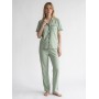 100% cotton female lounge set - Pyjama chic Short sleeve shirt & pants