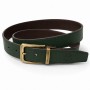 Ceinture Homme Réversible – Ceinture Bicolore Aspect Cuir Grainé avec Boucle Métallique – 2 Styles en 1
