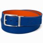 Ceinture Homme Réversible – Ceinture Bicolore Aspect Cuir Grainé avec Boucle Métallique – 2 Styles en 1