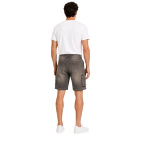 Bermuda Cargo Jogger Homme Bill Tornade – Coton Stretch, Taille Élastiquée avec Cordon, Poches Multiples et Logo Brodé