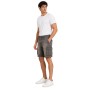 Bermuda Cargo Jogger Homme – Coton Stretch, Taille Élastiquée avec Cordon, Poches Multiples et Logo Brodé