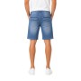 Bermuda Homme – Short en Denim Extensible avec Revers, Logo Brodé et Coupe Confort