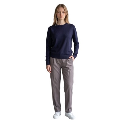 Pull femme col rond uni