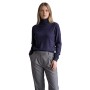 Pull femme col roulé uni
