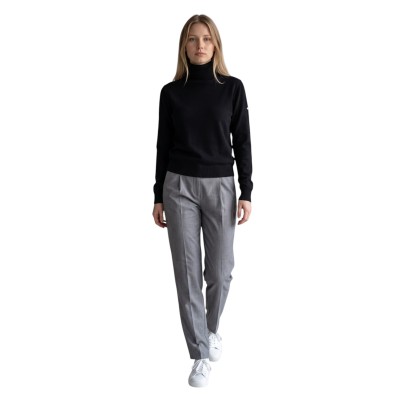 Pull femme col roulé uni