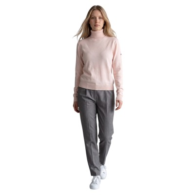 Pull femme col roulé uni