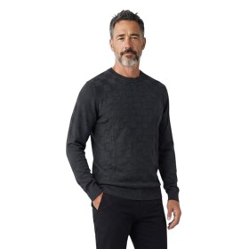 Pull col rond uni effet damier