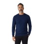 Pull col rond uni effet damier
