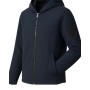 Veste Softshell Homme Zippée à Capuche – Intérieur Fourré – Patch Écusson