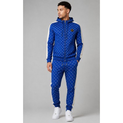 Ensemble de survêtement homme 2 pièces à monogramme – Veste zippée à capuche et pantalon