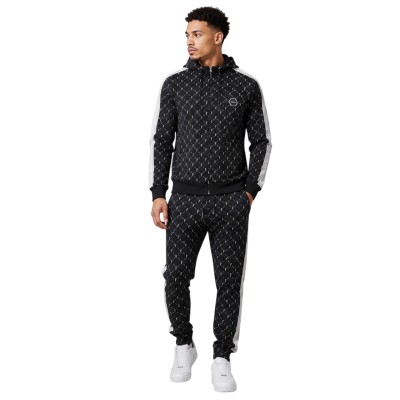 Ensemble de survêtement homme 2 pièces à monogramme – Veste zippée à capuche et pantalon