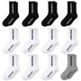 Lot de 12 paires de chaussettes tennis montantes, noir, blanc et gris