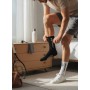 Conjunto de 12 pares de calcetines de tenis altos, negro, blanco y gris