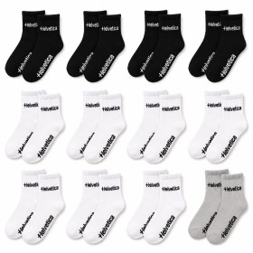 Lote de 12 calcetines cortos de corte bajo – 4 negro, 7 blanco y 1 gris