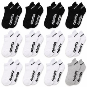 Lote de 12 Sneakers Invisible Sneakers Socks – Bass Socks – 4 preto, 7 branco e 1 gray