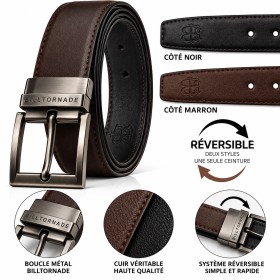 Reversible Manngürtel 100% Echtes Leder – Schwarz und Braun – Swivel Metallschnalle – Elegant und widerstandsfähig