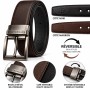 Ceinture Homme Réversible 100% Cuir Véritable – Noir et Marron – Boucle Métallique Pivotante – Élégante et Résistante