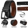Reversible man belt 100% genuine leather – Black and brown – Swivel metal buckle – Elegant and resistant