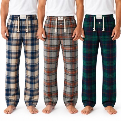 Lote de 3 calças de pijama em flanela – Motivos de telha aleatroires