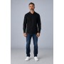 Chemise homme manches longues 100 % coton – Col polo, fermeture boutonnée et logo poitrine