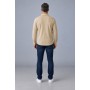 Chemise homme manches longues 100 % coton – Col polo, fermeture boutonnée et logo poitrine