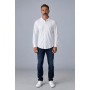 Camisa de manga larga de los hombres para hombres – Collar de polo, botón y logotipo del pecho