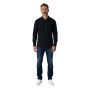 Chemise homme manches longues 100 % coton – Col polo, fermeture boutonnée et logo poitrine