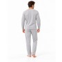 Herren-Fleece-Pyjamas - 2-teiliger gestickter und kontrastierender Taschensatz