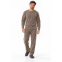 Herren-Fleece-Pyjamas - 2-teiliger gestickter und kontrastierender Taschensatz