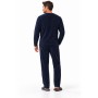 Herren-Fleece-Pyjamas - 2-teiliger gestickter und kontrastierender Taschensatz