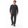 Pijamas de lana para hombres – Conjunto de bolsillo bordado y contrastante de 2 piezas