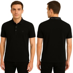 Polo manches courtes piqué logo col