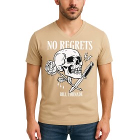 T-shirt manches courtes col V dessin imprimé