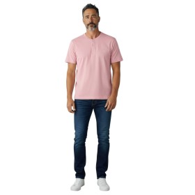 T-shirt Homme Col Tunisien Boutonné