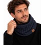 Capa do pescoço masculino com malha torcida com forro polar ultra-macio - torre de pescoço quente e confortável