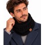 Capa do pescoço masculino com malha torcida com forro polar ultra-macio - torre de pescoço quente e confortável