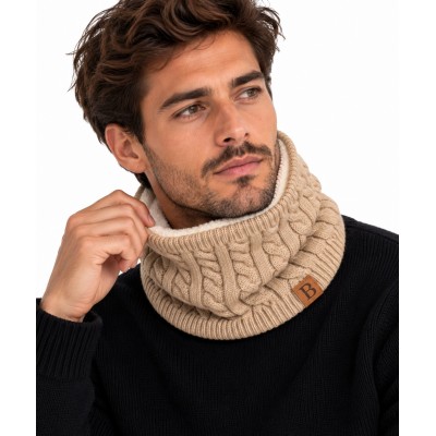 Herrenhalsdeckel mit verdrehtem Netz mit ultraweicher polarem Futter - warmer und bequemer Nackenturm