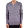 Einfarbiger Pullover mit V-Ausschnitt