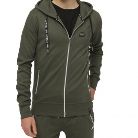 Sweat-shirt zippé à capuche uni Sweat-shirt zippé à capuche uni