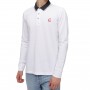 Einfarbiges Langarm-Poloshirt