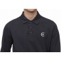 Einfarbiges Langarm-Poloshirt