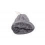 Unisex twisted hat with furred interior