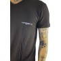 Uni manga curta t-shirt v pescoço pequeno logotipo
