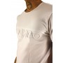 UNI manga curta t-shirt redondo grande logotipo