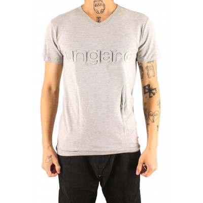 Uni Short Sleeve T-Shirt V Neck Large Logo